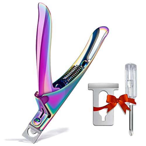 Chameleon Adjustable Nail Clippers Acrylic Nail Tip Cutter Set - color: 16 Elegant Violet Red, size: Samll Handle