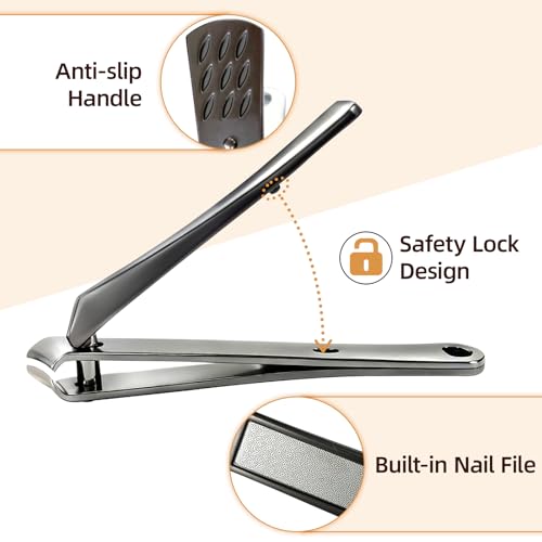Ingrown Nail Clipper Slanted Curved Blade Toenails Clippers for Thick Nails - size: Small (Black)