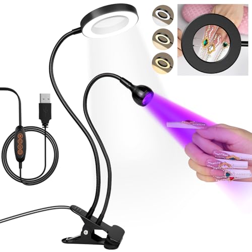 AORAEM UV LED Nail Lamp, Double-Headed Flash Cure Nail Lamp for Gel Nails - color: Soft Black