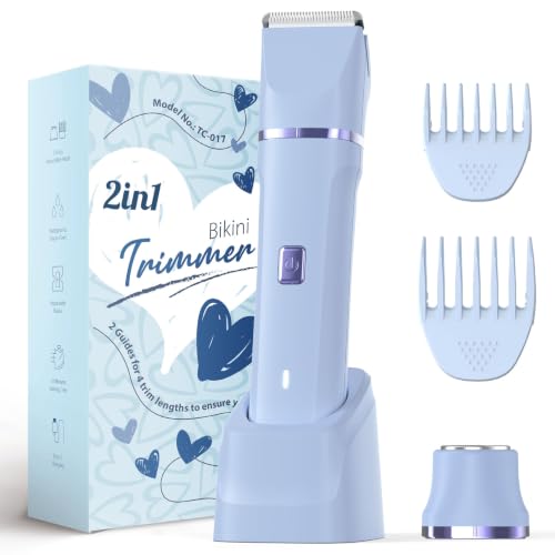 Risina 2-in-1 Bikini Trimmer for Women, Travel Razors, Beach Essentials - color: Blue
