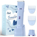 Risina 2-in-1 Bikini Trimmer for Women, Travel Razors, Beach Essentials - color: Blue