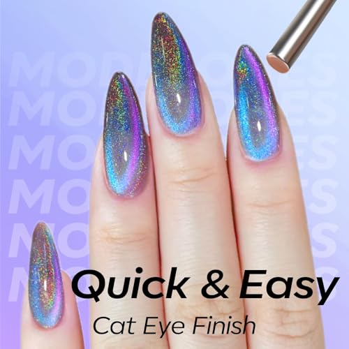 modelones Blue Purple Cat Eye Gel Nail Polish Soak Off UV/LED 15ML - color: A0-9D Cat Eye