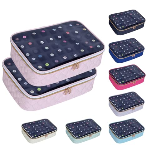 2 Pcs Small Clear Nail Polish Organizer Holds 80 Bottles Nail,Pink - color: Pink-Clear-2 pcs