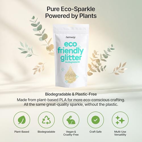 Hemway Biodegradable Glitter Champagne Gold 3.5oz Eco Friendly Fine - color: Champagne Gold, size: Fine (1/64" 0.015" 0.4mm)