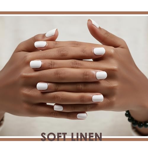 Semi Cured Gel Nail Strips with UV Lamps Solid White - color: Snowy White