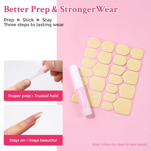 20 Sets 7-in-1 Press On Nail Prep Kit, Nail Prep Application Disposable Kit - color: Pink