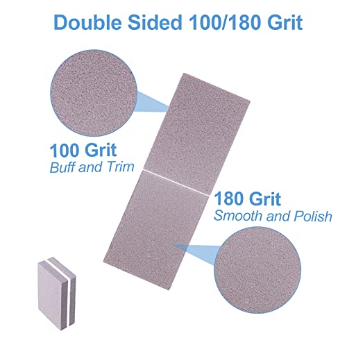 Nail Buffers (100 Pack), Mini Buffer Block Nail File for Acrylic Nails and Natural Nails, 100/180 Grit Nail Buffer Block Bulk Buffing Blocks for Nail Buff Professional Manicure File Blocks Set Gray - size: 100 Pcs Mini 100/180 Grit Gray/White