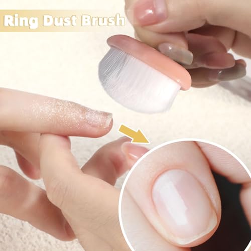 4Packs Nail Dust Cleaning Brush Ring,Soft Brushes for Clean Up Fingernails and Toenails Small Portable Nail Scrubber Brush Nail Duster Tools for Manicure and Pedicure (pink and white) - color: pink and white
