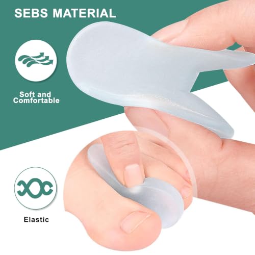 10-Pack Gel Toe Separators for Straightening Overlapping Toes, Men & Women