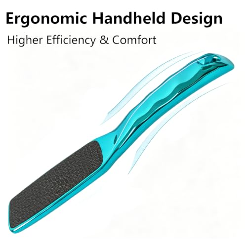 Glass Foot File,Nano Glass Foot Scraper with Ergonomic Handle,Blue - color: Blue