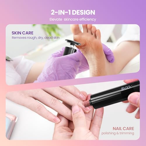 2-in-1 Electric Callus Remover for Feet Professional Pedicure Manicure Tool - color: Black 9 Speed