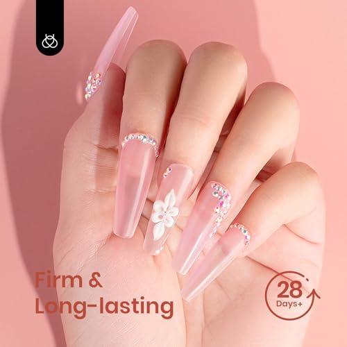 Beetles Poly Nail Extension Gel Kit, 4 Colors Poly Nail Gel - color: 0-Pink Tint Nail Strengthening