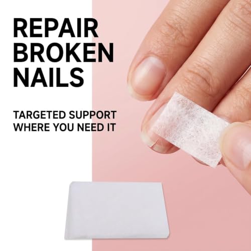 40Pcs Nails Kit Nail Extensions Kit Fiberglass Nail Art Builder Wrap Sticker Tips with Shape Clip Repair Broken Nails Nail Art Accessories Nail Repair kit (White)