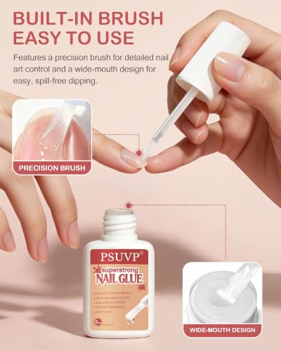 【Upgraded】 Super Strong Nail Glue+Nail File for Press On Nails