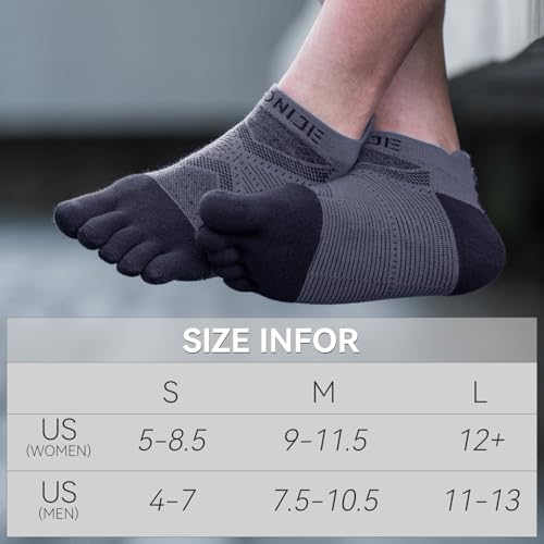 Toe Socks Cool-max Running Socks for Men Women 3 Pairs Athletic Breathable Five Finger Socks - color: E4824-black-3 Pairs, size: Large