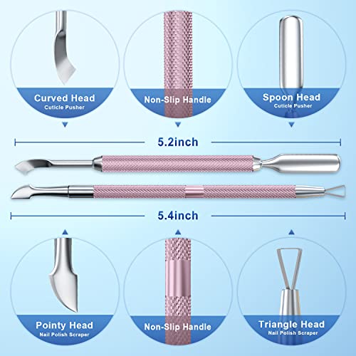 2PCS Lilac Cuticle Pusher Tool and Scraper Nail Pusher - color: Lilac