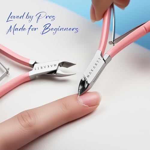 Makartt 2-Pack Pink Cuticle Nipper, 7mm Ergonomic Full-Jaw - size: Pink Cuticle Nippers 2 Pack