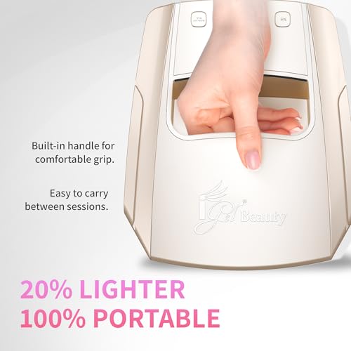 iGel Beauty Hybrid PRO 3.0 XL UV/LED Nail Lamp – Wireless Rechargeable 48W Nail Dryer, Extra Wide Full-Hand Curing, 9000mAh Battery, Smart Timer & Builder Gel Mode, Cordless Professional Lamp - color: Tan