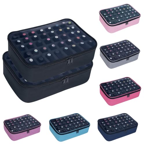 2 Pcs Small Clear Nail Polish Organizer Holds 80 Bottles Nail,Black - color: Black-2pcs