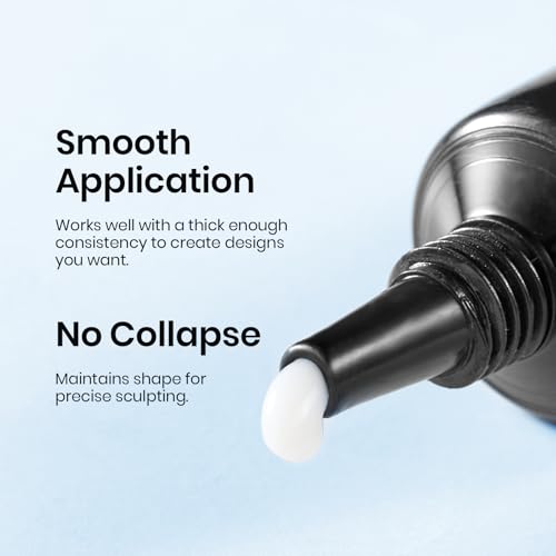 Beetles White Sculpting Gel for 3D Nail Art – No Wipe 3D Rhinestone - color: E-White-1