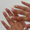 Square Short Press on Nails French Design Fake Nail 24Pcs - color: 2