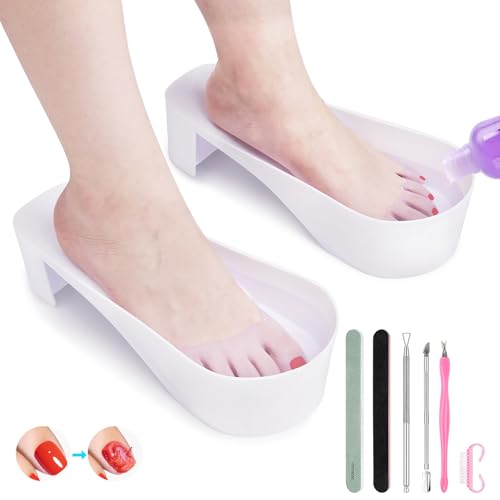 Toe Nail Soaking Bowl for Remover: Soak Off Gel Polish Nail Remover Kit - color: White