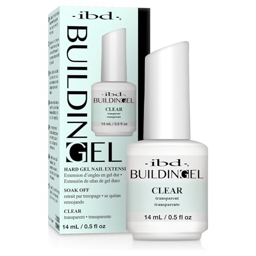 IBD Building Gel Clear – Hard Builder Gel for Nails Extensions, Soak-Off UV/LED for Sculpting & Strengthening, Nail Enhancement Gels, 0.5 oz - color: Clear