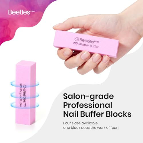 Beetles Pro Nail Buffer Sanding Block 50 Pcs 180 Grit Polisher Buffing File - color: B-pink-50