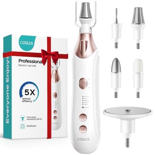 COSLUS C43 Professional Manicure Pedicure Kit, Upgrade Wider Grinder, White - color: White