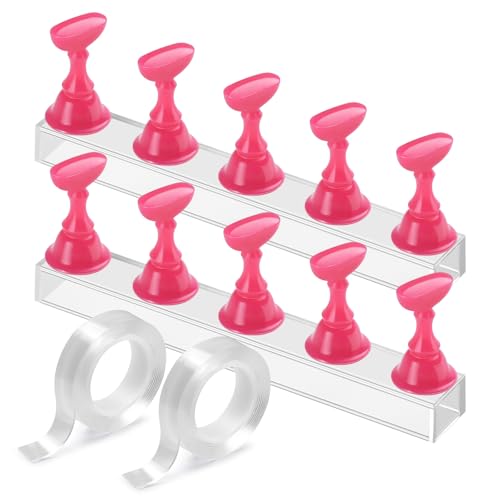 Nail Stand Magnetic Nail Holder for Painting Nails Nail Stands for Press-On - color: Rose pink