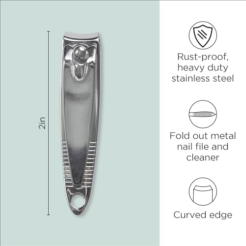 Diane Stainless Steel Toenail Clippers with File & Cleaner, 72-Pack - style: Finger Nail Clipper Curved Edge