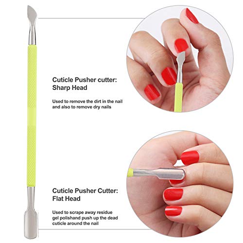 YINYIN Professional Cuticle Trimmer with Pusher and Cutter,Green - color: Green