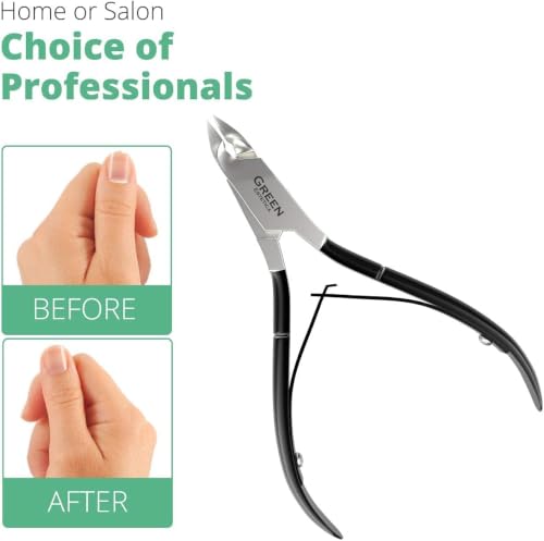 Professional Cuticle Trimmer & Nippers, Stainless Steel Nail Care Tool - color: Black