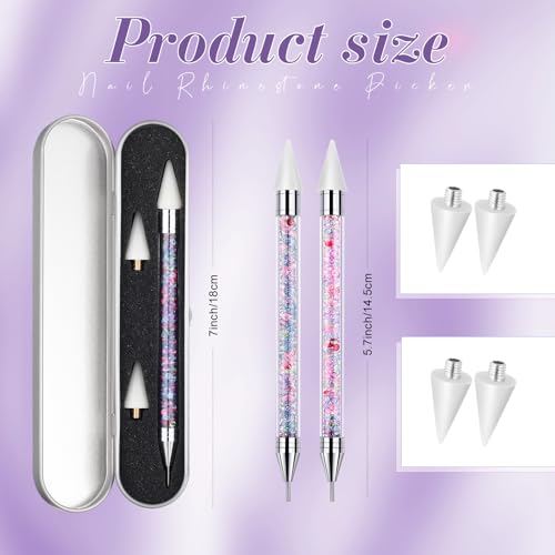 Tatuo 2 Pcs Rhinestone Picker Tool Kit with 2 Wax Head, Colorful - color: Colorful