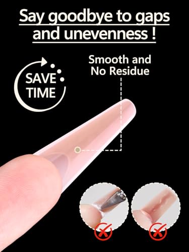 EBANKU Sandwich Dual Forms for Polygel: Square Nail Form & Acrylic Nails - color: Long Oval