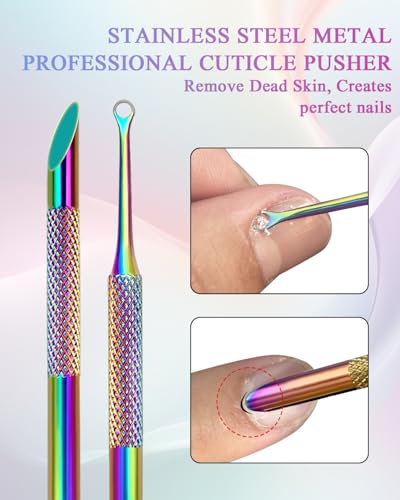 Dual Ended Cuticle Remover, Cuticle Pusher with Loop Cuticle Pusher