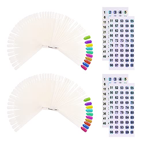 UPZIGS Nail Swatch Sticks with Number Stickers, Natural-100pcs - color: Natural-100pcs
