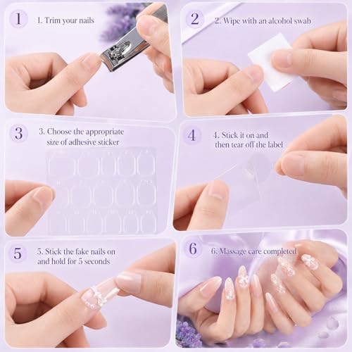 600 Pcs Long Lasting Press On Nail Adhesive Tabs