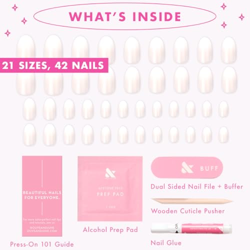 Olive & June Instant Mani Press-On Nails, Pure White Syrup Gradient - color: Pure White Syrup Gradient