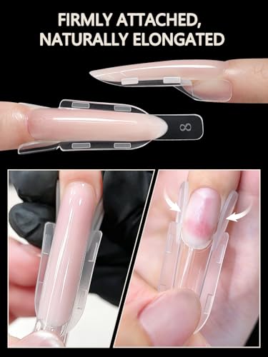 EBANKU Sandwich Dual Nail Forms 120PCS Transparent - color: Updated Almond