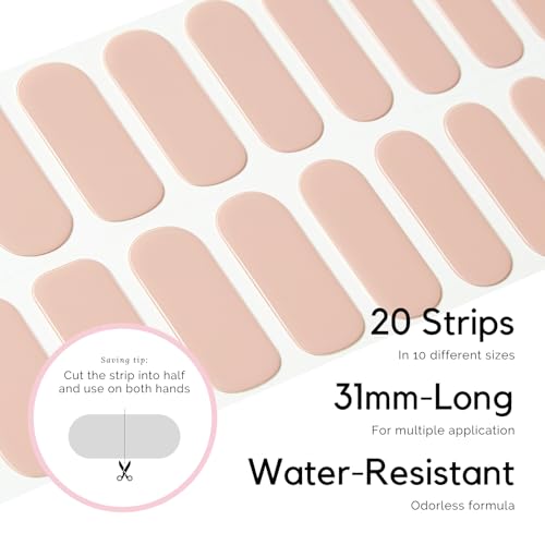 NAILOG Semi Cured Gel Nail Strips Beige Nude Nail Stickers - in The Nude - color: In the Nude