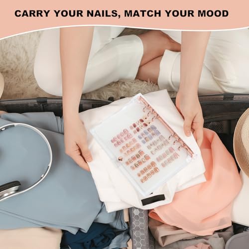 Press On Nail Book Organizer, A5 Nail Storage Binder with Display Pages