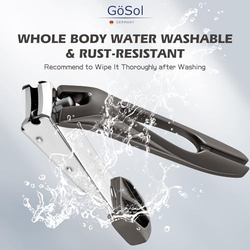 Nail Clippers Anti Splash Fingernail Cutter, Carbon Steel, Sharp Blades - color: Dark Gray