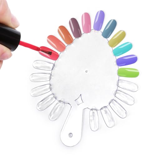 20Pcs Nail Swatches Wheels Heart Shaped Nail Color Swatch Palette - size: Heart Shaped