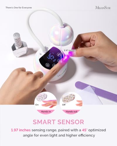 MelodySusie Gooseneck Cordless UV Nail Lamp P-ArtM2 Light for Nail Tips - color: Pearl White