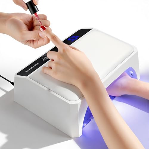 UV LED Nail Lamp, 120W UV Light for Gel Nails with Two-Hand Design - color: White