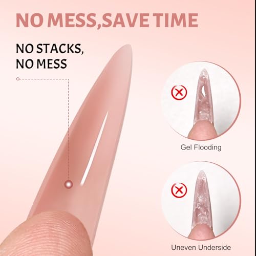JEWHITENY 280 PCS Sandwich Nails Dual Forms:Almond Round Reusable Nail Forms with Guide Lines,14 Sizes Nail Mold for Nails Extension,Salon & Home DIY Nail Art Tools - color: Almond Round-SMZ-02