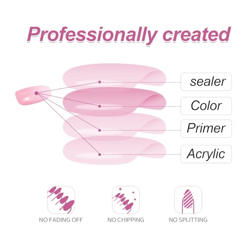 RTKHFZE Square Press on Nails Short False Nails Full Cove Acrylic Nails Geometry Fake Nails Purple Gradient Glue on Nail Stick on Nail for Women 24 Pcs - color: W1460