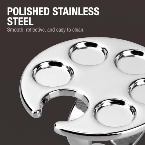 Silver Mini Manicure Palette Metal Paint Palette Finger Rings Nail Art Tools Makeup Palette for Mixing Foundation
