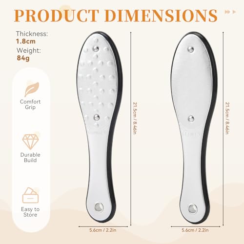 Dual-Sided Foot File Callus Remover (1 PCS), Metal Foot Scraper - color: Black